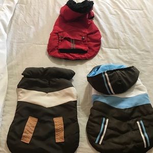Bundle of 7 size medium dog jackets!